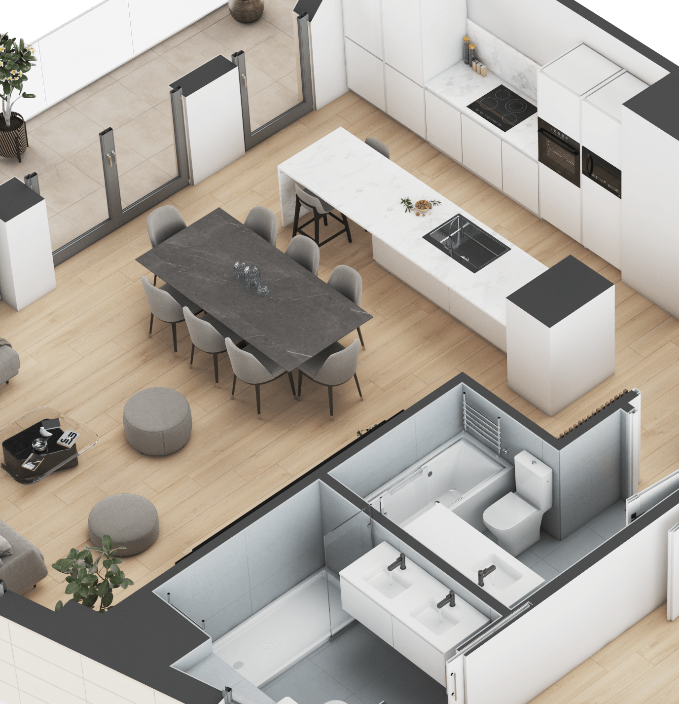 Architectural rendering of 3d model for a development company using 4 k rendering v ray and corona for high quality objects and 3 day delivery for 300$